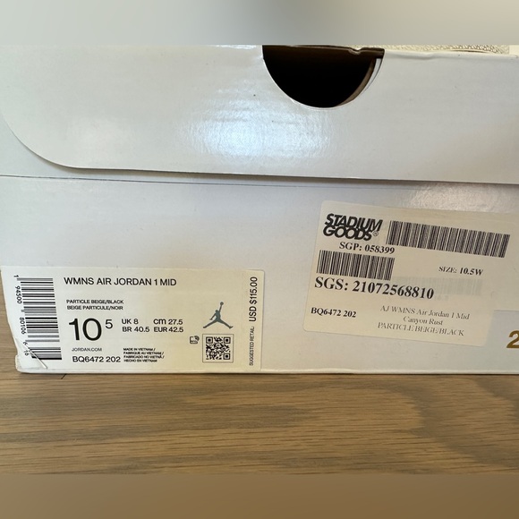 Women’s Nike Air Jordan’s Mid 1 Size 10.5 Canyon Rust - Picture 6 of 9